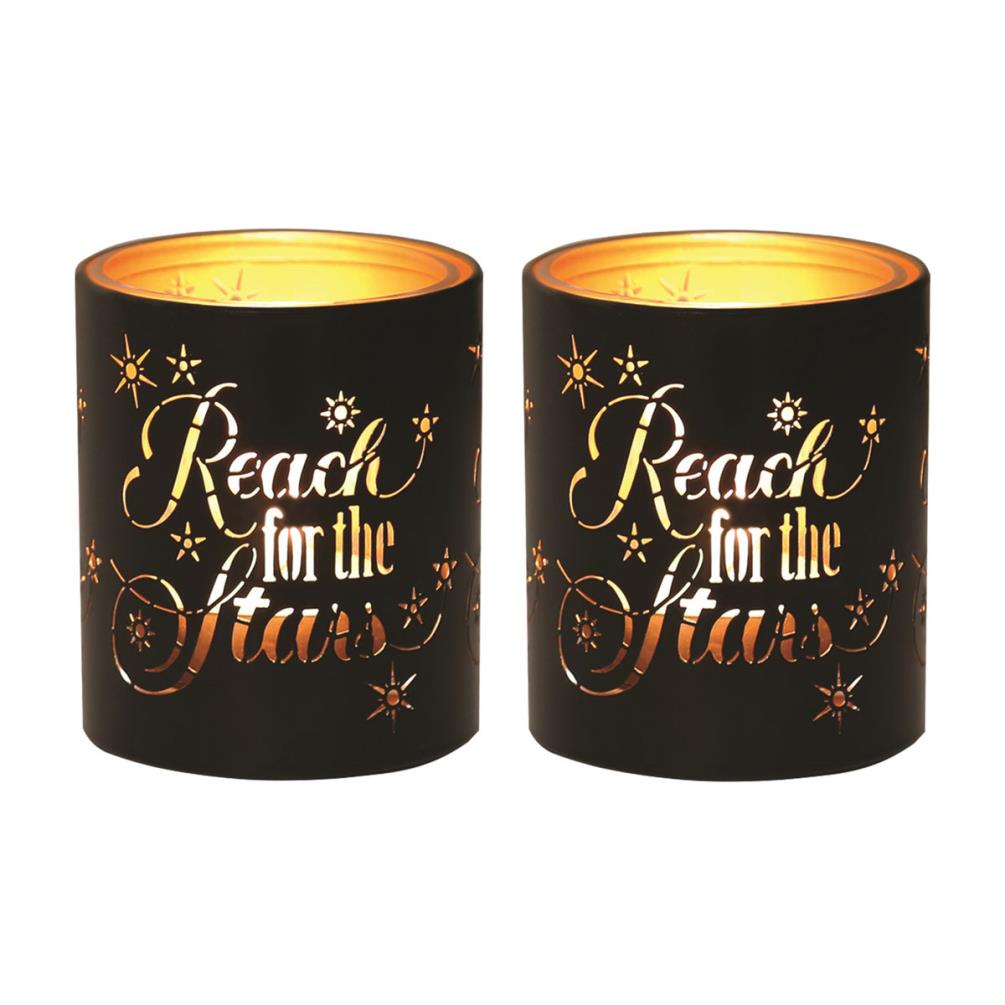 Aroma Black & Gold Reach for the Stars 2 Tealight & Votive Holder Set £8.09